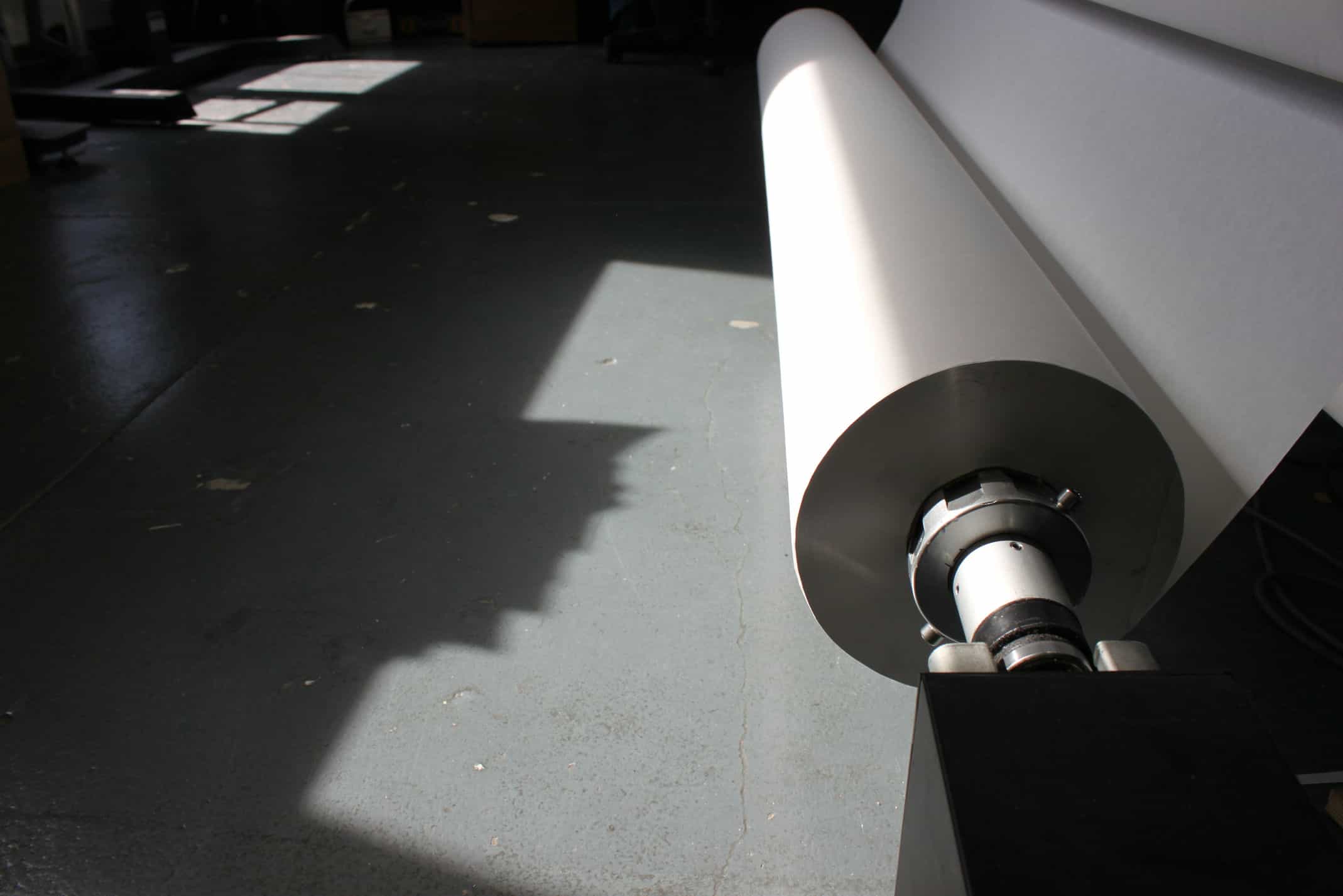 Close of plotter paper roll with the dimensions of 72 inches and thickness of 9mm